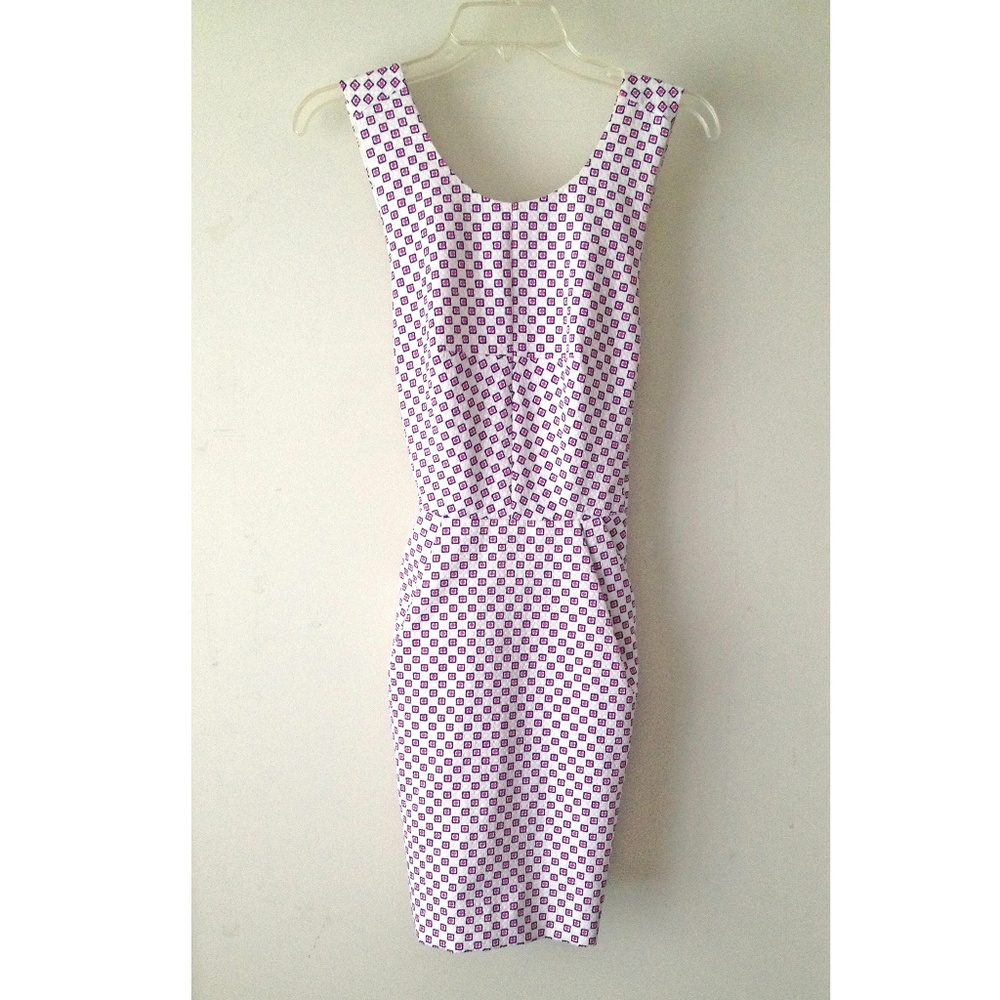 Club Monaco Salma Open Back Geometric Print Dress